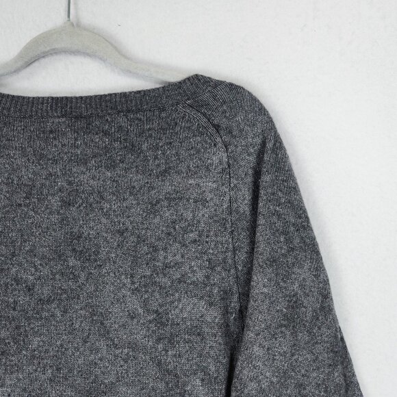 BCBG MaxAzria Sweater Womens Large Gray Wool Cashmere Blend Short Sleeve Tunic - Picture 11 of 11